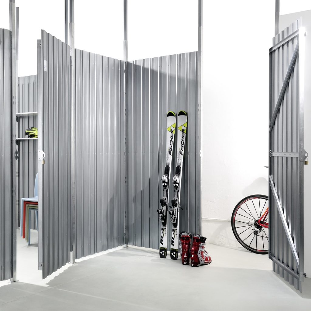 Cellar partition wall steel slats